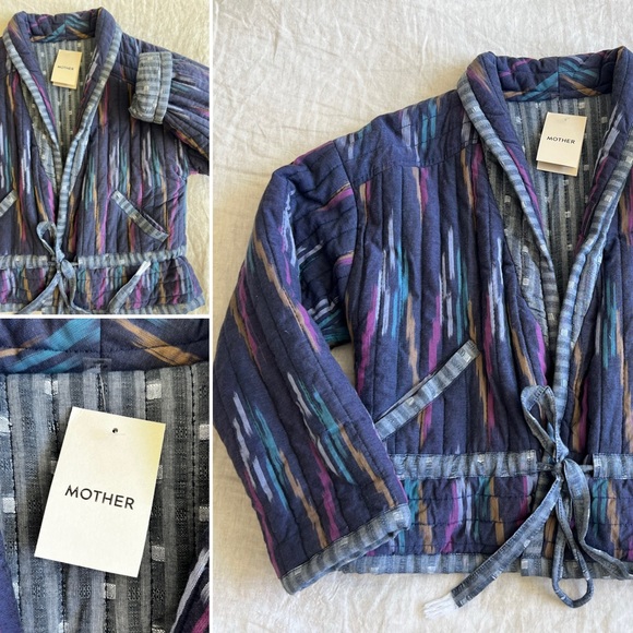 MOTHER Jackets & Blazers - NWT MOTHER Dreamweaver Quilted Jacket Artist in Residence Blue Multi Size Small